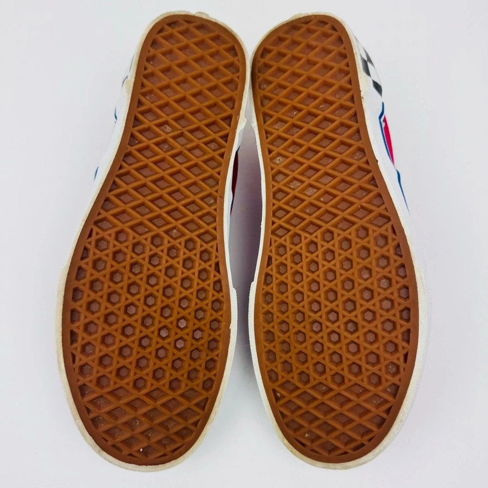 Vans Era Check Block Sneakers. Tango Red. Men's size 7, women’s size 8.5.